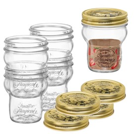 Bormioli Rocco Quattro Stagioni Stacking Jar (Set of 4) - 9.25 Oz Glass Jar - Nestable & Stackable, Wide‑Mouth for Canning, Serving & Storing - Dishwasher & Freezer‑Safe Glass Container, Made in Italy
