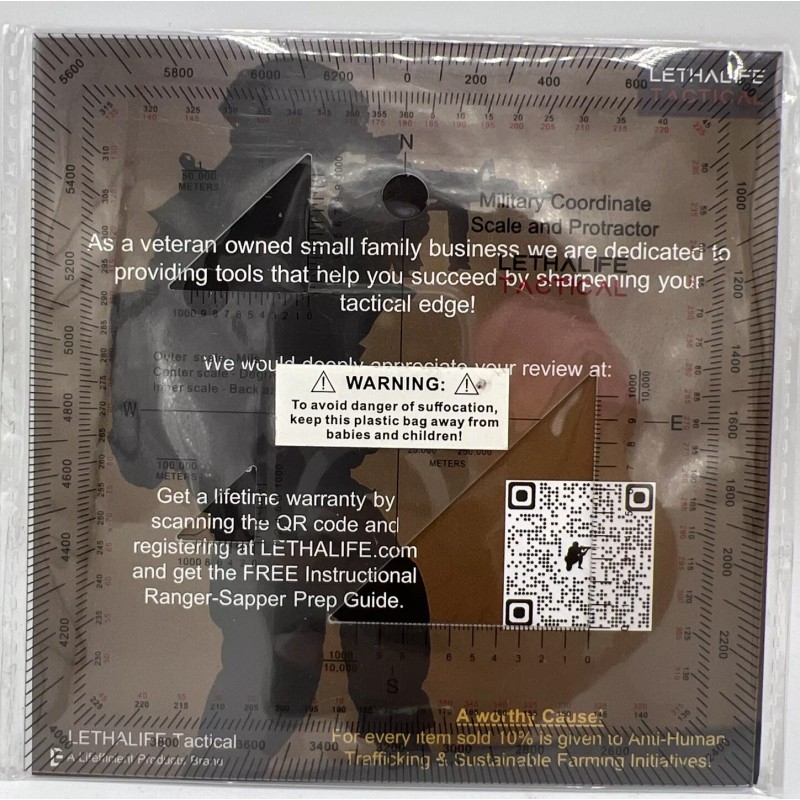 Lifefficient Products Military Protractor - Perfectly cut for Land Nav
