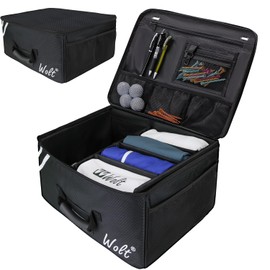 WOLT | Golf Trunk Organizer-Collapsible & Foldable Golf Travel Bag, Waterproof Car Golf Locker with Separate Compartment,Durable Golf Trunk Storage to Store Golf Accessories