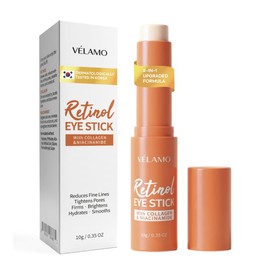 VELAMO ADVANCED Retinol Eye Balm Stick: Under Eye Cream for Dark Circles Puffiness Eye Bags Wrinkles Fine Lines - Korean Skincare Formula with Collagen, Niacinamide, Peptides & Hyaluronic Acid 0.35oz