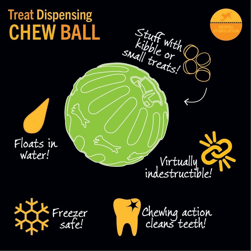 Starmark Treat Dispenser Chew Ball for Dogs, Medium