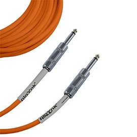 Ploynk 1/4 to 1/4 mono TS Instrument Straight Patch Cable 40 FT foot long Orange