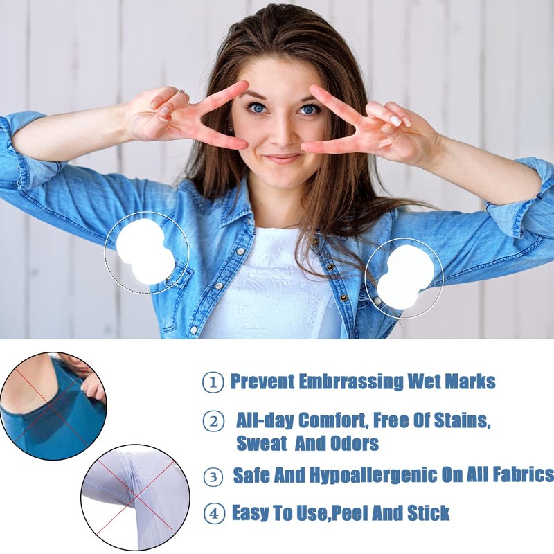 Armpit Sweat Pads, Non Visible Disposable Underarm Sweat Pads For