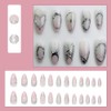 24 Pcs Almond Press on Nails Short Nail Tips -
