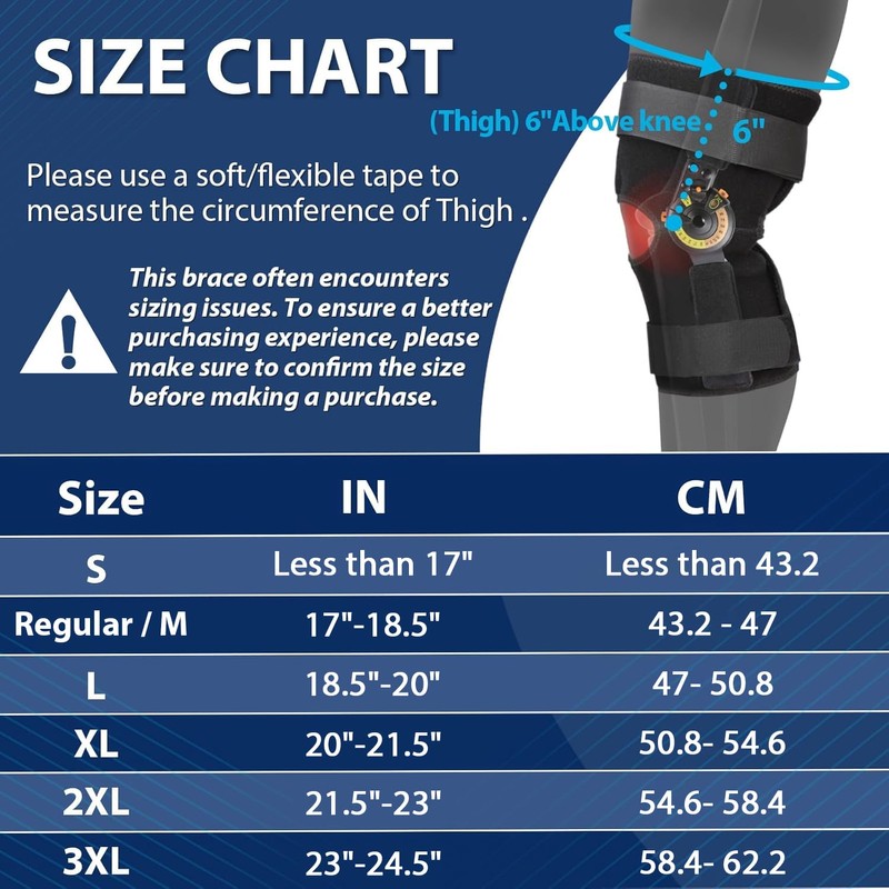 Nvorliy Hinged ROM Knee Brace with Side Stabilizers & Locking