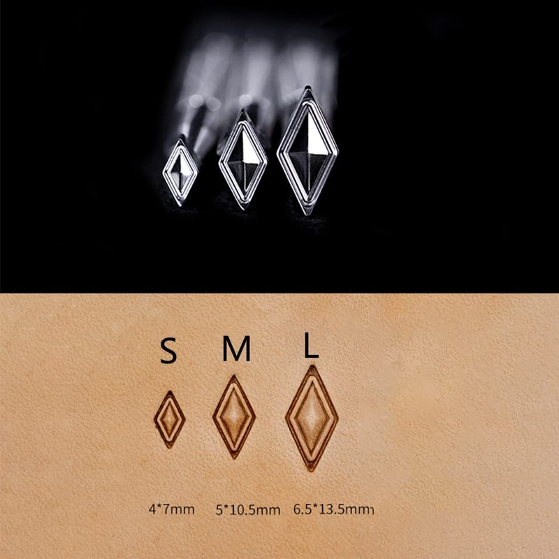 Singring Leather Diamond Stamps Stamping Tools 3D Geometric Pattern 304