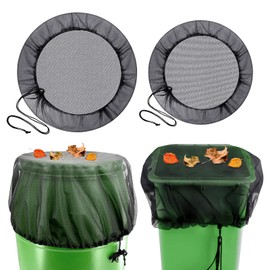 MOSTFUN Pack of 2 rain butt net, adjustable rain butt protective net with drawstring, rainwater collector, net, rain barrel net cover, protection against leaves, insects (diameter 95 cm and diameter