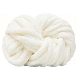 Maxee Thick Wool Yarn, 250 g, Chunky Arm Knitting Wool, Soft, XXL Chunky Knit, Soft Wool Yarn, for Crocheting Blankets, Perfect for Weaving Pet Nest, Blankets, Scatter Cushions, Milk White