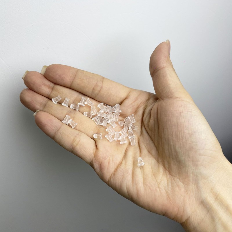 Earring Backs,65pcs Soft Clear Silicone Earring Backs Replacement Earrings Hoops,Rubber