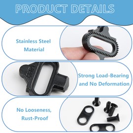 Cleats for Cycling Shoes, MTB Bicycle Shoe Cleats SPD Wedges for Mountain and Cyclo Shoes Steel Bike Cleats Pedal Set Strong Cycling Shoes Clips Ideal for Mountain Biking and Indoor Cycling (SM-SH51)