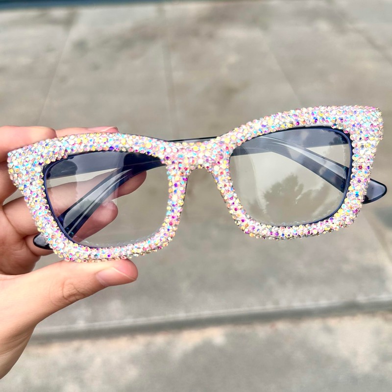 bullabulling Oprah style Bling Rhinestone Square Reading Glasses For Women