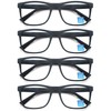OLOMEE Matte Black Reading Glasses Men Blue Light Blocking Large