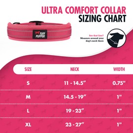 Tuff Pupper Ultra Comfort Padded Dog Collar | Thick Neoprene Padding | Ballistic Nylon Strap Dog Collar with Reflective Stitching | Durable Metal Buckle & Integrated ID Tag Holder | Waterproof Collar