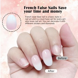 French Press On Nails (White Ballet, M)