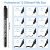 Svalor Fine Liner Pens Black,Set of 12 Art Pens,Micro Technical