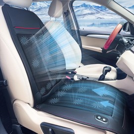 MAKEASY 2025 Upgraded Cooling Car Seat Cover Front Seat, 16 Fans Ventilated Cooling Car Seat Cushion for Car SUV Truck Universal Fit, Black