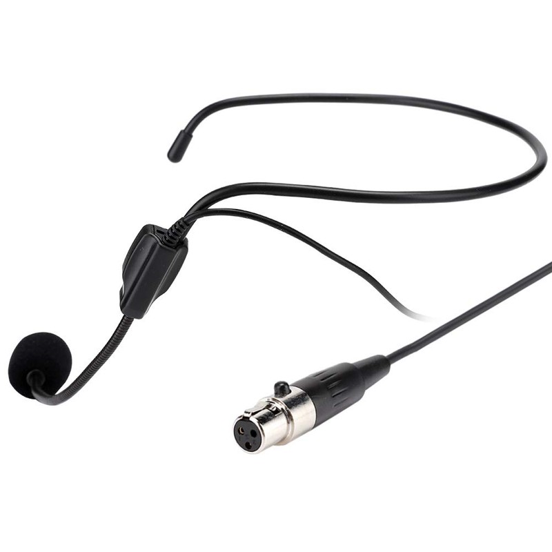 ASHATA Headset Headworn, 3 Pin XLR Microphone TA3F Connector Condenser