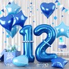 Blue Number 12 Balloons, Dark Blue Number 12 Balloons, 12