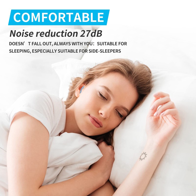 LYSIAN Soft Moldable Silicone Earplugs for Sleep, 5 Pairs, SNR