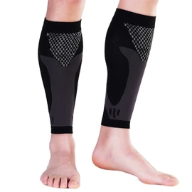 Calf Supporter, Compression, Refreshing, Standing, Walking, Running, Soccer, Rugby, Tennis, Baseball, Unisex, Stockings (L, Black)
