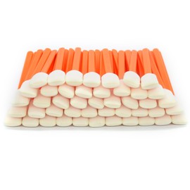 (100pcs) 5.11" Square Rectangle Foam Cleaning Swab Sticks-Orange