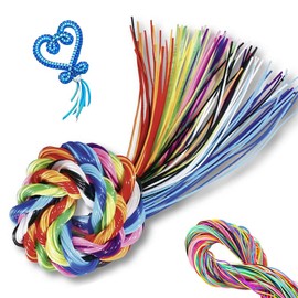 Sinzau Scoubidou Strings for Handworks, Plastic Lace Crafts, 20 Colours, 200 Pieces