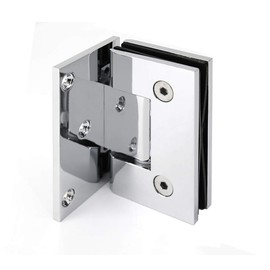 90 Degree Geneva Beveled Wall to Glass Shower Door Hinge for 1/2" - 3/8" Glass, Chrome Finish, GAS312-GP