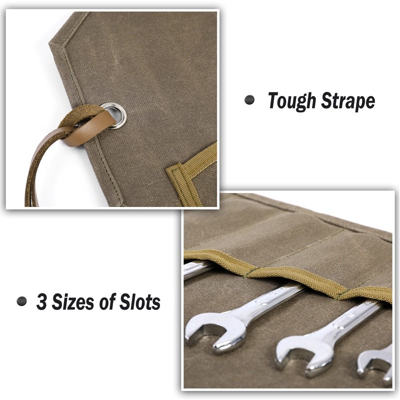 Wrench Set Roll, Heavy Duty 16 oz Waxed Canvas Tool