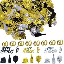 45g Gold 60th Birthday Confetti Metallic Glitz Table Scatter Sprinkles Age Bday Party Decorations