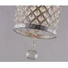 Surpars House Plug in Pendant Light Silver Crystal Chandelier with