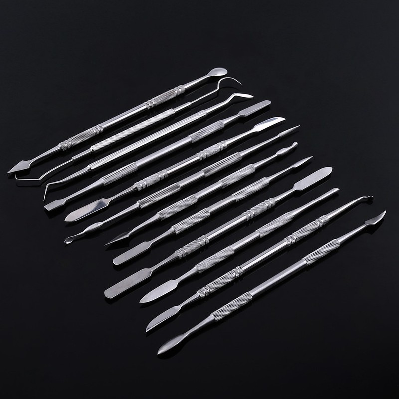 12pcs Stainless Steel Double Sided Wax Carving Tool Kit Set