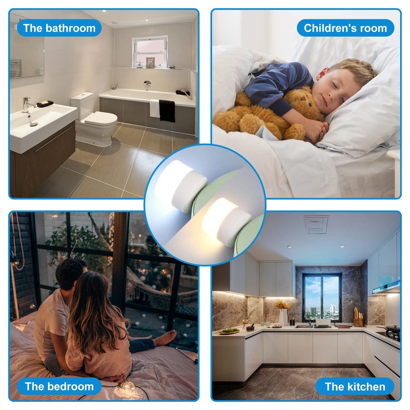 12 pcs USB Plug-in Night Lights, Round Mini Night Lights,
