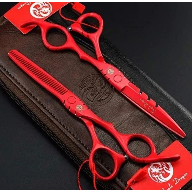 Kit Tijeras Profesionales Estilista Barbero Peluquero Purple Dragon 5.5 pulgadas