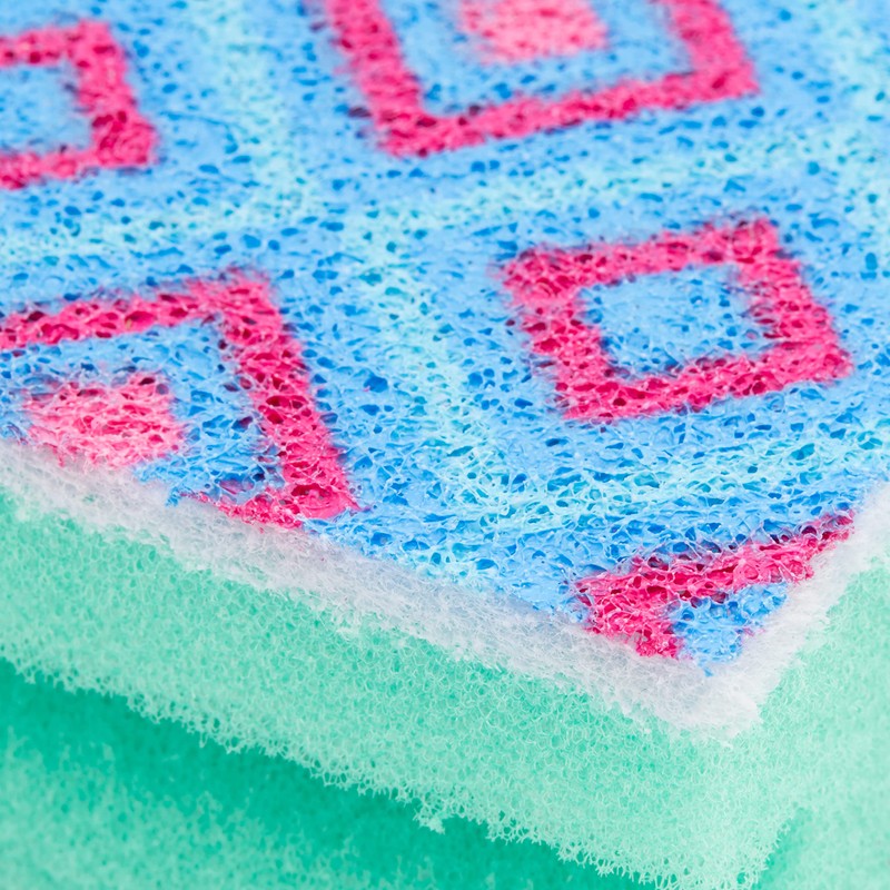 Spontex Washups Mosaic Scouring Pad Scratch Resistant Pack of 2