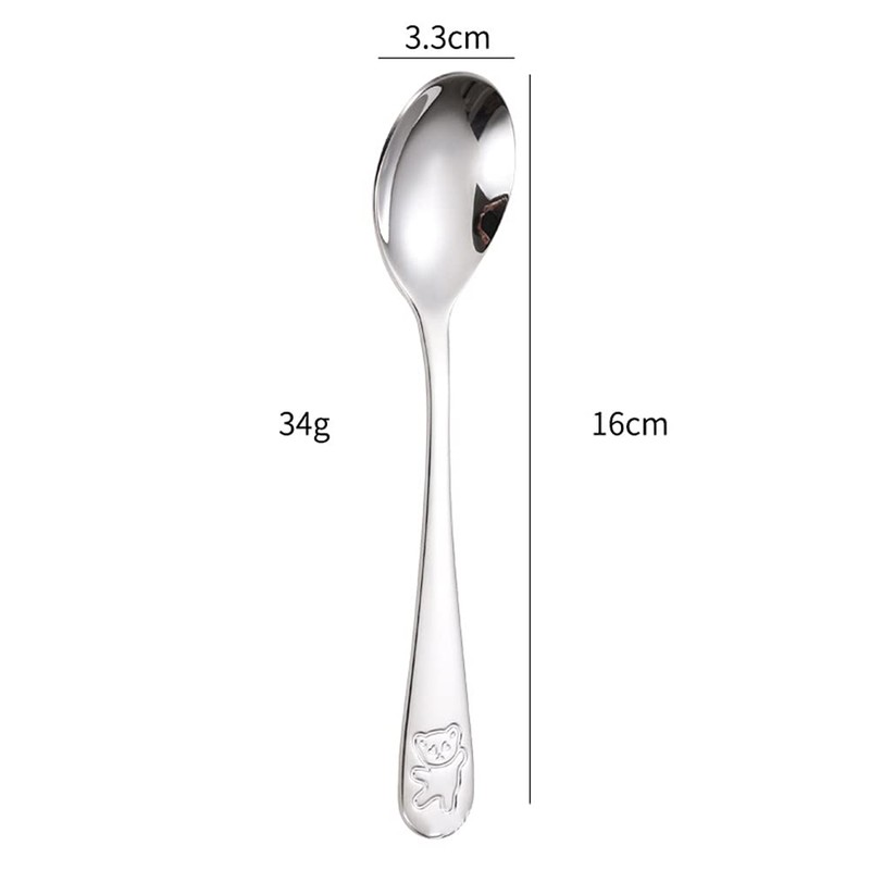 Stainless Steel Child Cutlery Bear Children Spoon and Fork Set
