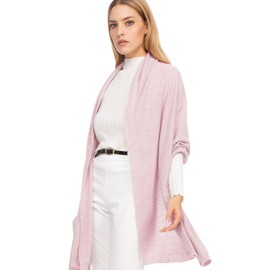 Marine Cashmere - Cashmere Blend Stole for Women, Delicate and Soft Cashmere Yarn, Made in Italy, pink