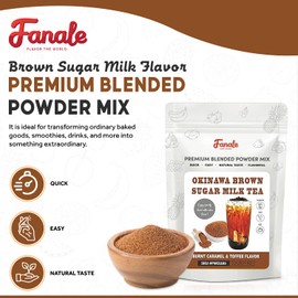 Fanale Premium Okinawa Brown Sugar Milk Tea Powder | Bubble Tea Flavoring Powder | Perfect for Baking, Smoothies, and Drinks - 2.2 lb 1kg | PWD285