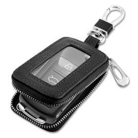 Stylish Car Key Fob Case with Sunroof&Keychain,Leather Car Key Fob Cover for Protection,Universal Key Covers Car Accessories (Black)