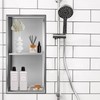 Sanbege 12"×24" Shower Niche with Divider, Brushed Stainless Steel Bathroom