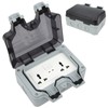 Outdoor Wall Power Socket with 2 3-Hole Socket 2 Switch