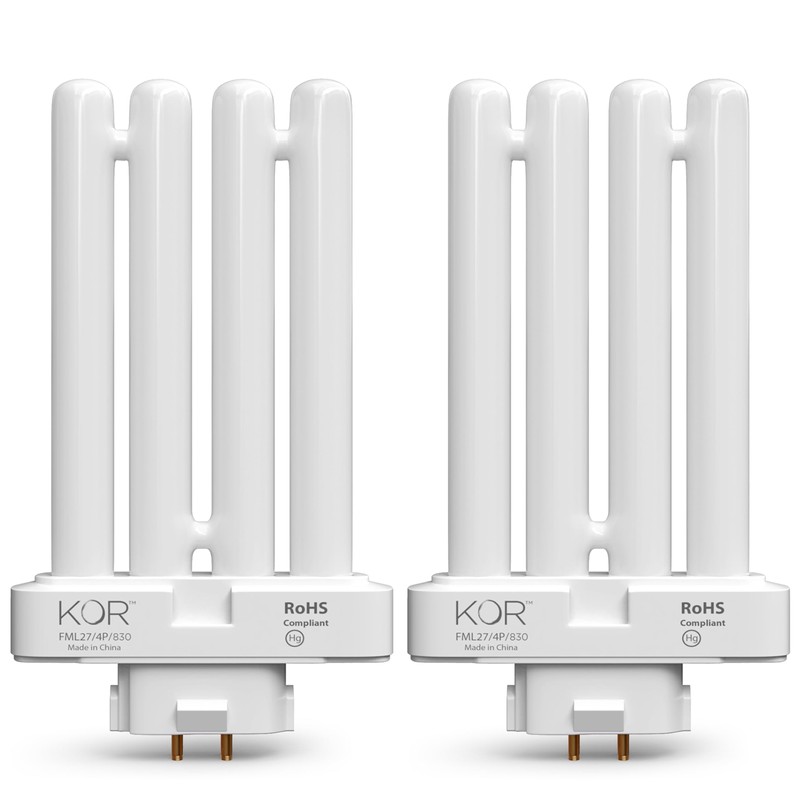 KOR Pack of 2 - FML27-30K Light Bulbs 27 Watt