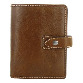 Filofax Malden Organizer, Pocket Size, Ochre - Tactile, Full-Grain Buffalo Leather, Six Rings, Cotton Cream Week-to-View Calendar Diary, Multilingual, 2025 (C025842-25)