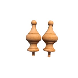 Tools and Replacement for Clock. Solid Wood Finials - Set of 2 (2-3/4” Tall)