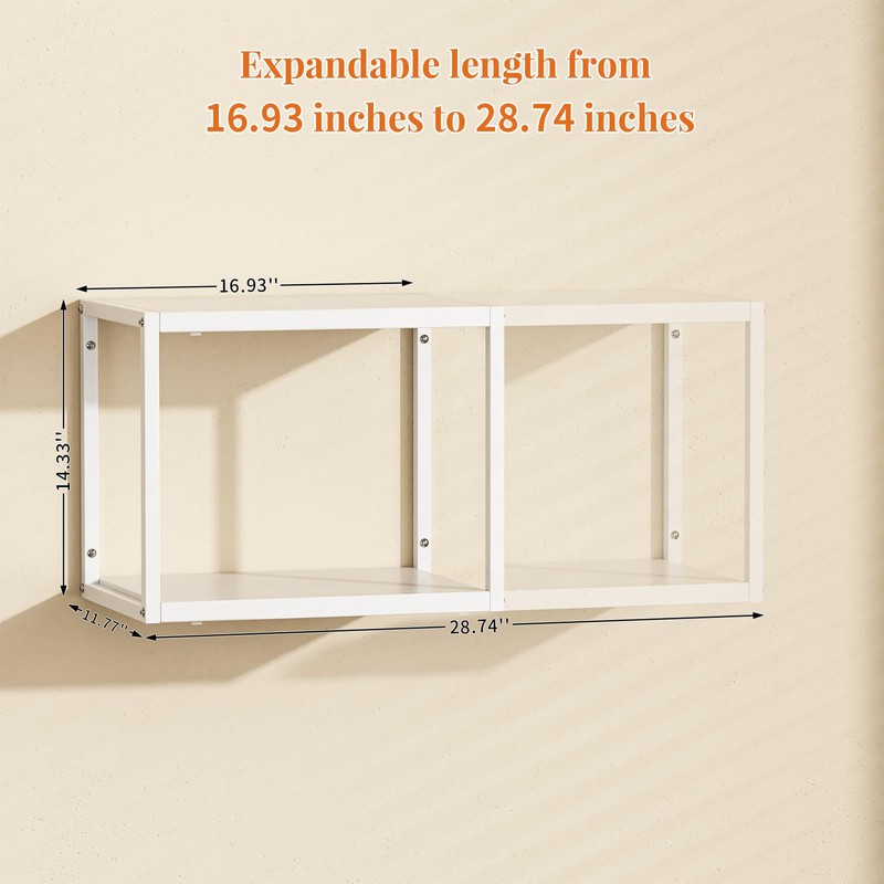ThreeHio 2 Pack Expandable Garage Shelves Wall Mount, Heavy Duty