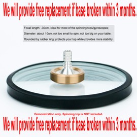 DjuiinoStar 4" Spinning Top Base (Rounded by Silicone), 30cm Focal Length (Double Concave), 100mm Large Gyroscope Station (Help to Prolong Your Average Spinning Time) DSTB-1005