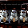 HOHCNA Blue and White Porcelain Airtight Tea Canister with Lid,