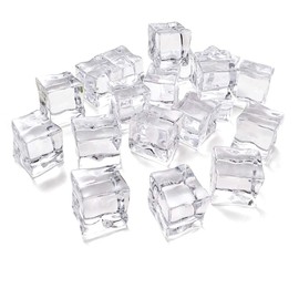 Acrylic Ice Cubes, 30 PCS Clear Fake Ice Cubes for Bar Decoration, Vase Fillers, Photography Props, Art Crafts (0.6inch)