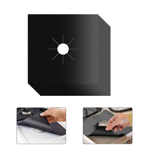 BDHI 10pcs Gas Hob Range Protectors Burner Protector Liner Heat-Resistant