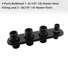 Shkalacar 4 Port Aluminum Firewall Heater and A/C Bulkhead Inline, AC Air Conditioning Heater Hose Firewall Bulkhead