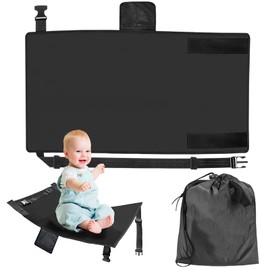 Fußstütze für Flugzeug Kinder: Verstellbare Flug-Fußstützen-Hängematte Sitzverlängerung Flugzeug Kinder 79 * 44cm, Kinderflugzeug-Fußstütze Kinder Flugzeug Sitzverlängerung Kinder Reisebett (Schwarz)